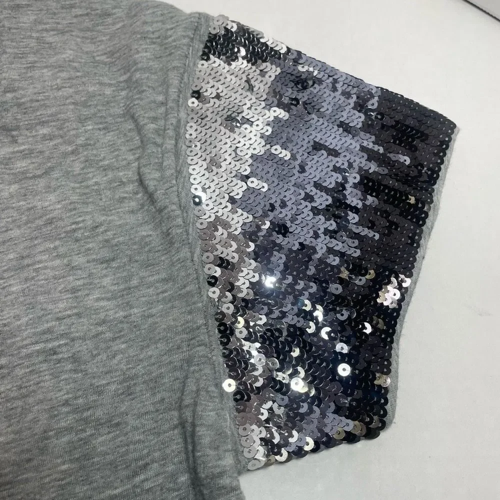 BNWOT Victoria’s Secret PINK Gray knitsequin short sleeve tshirt S PRICE FIRM - Picture 5 of 11